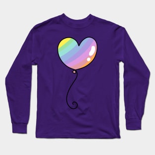 Rainbow Pastel Heart Balloon Long Sleeve T-Shirt